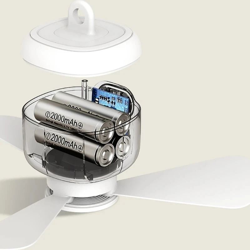 Rechargeable Ceiling Fan With Removable Blades And LED Light For Indoor And Outdoor Use 4