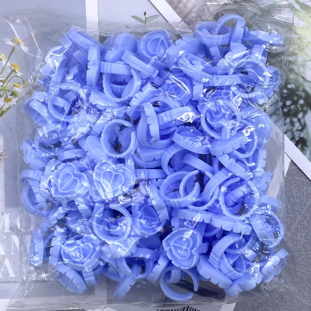 Disposable Eyelash Glue Cup Rings For Lash Extensions 100 Pack 7