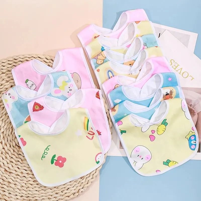 Ultra Soft Waterproof Baby Bib Set With Snap Closure 0