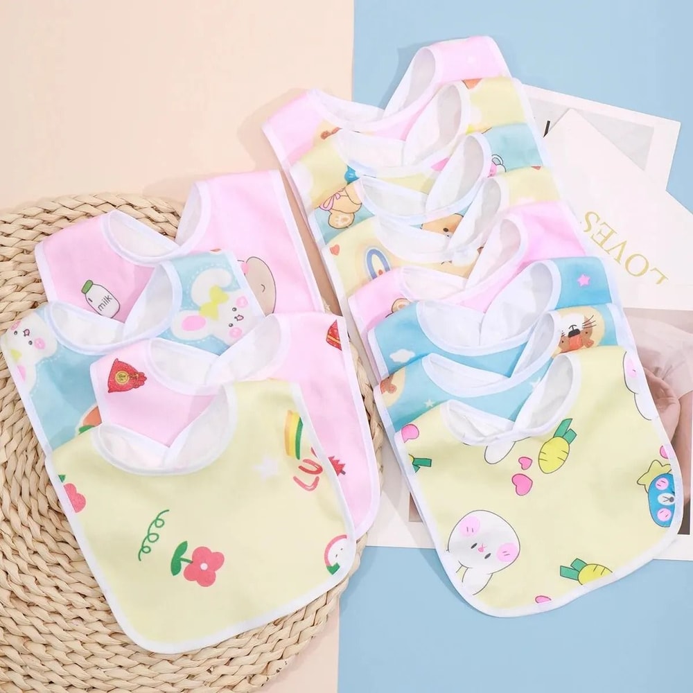 Ultra Soft Waterproof Baby Bib Set With Snap Closure 9