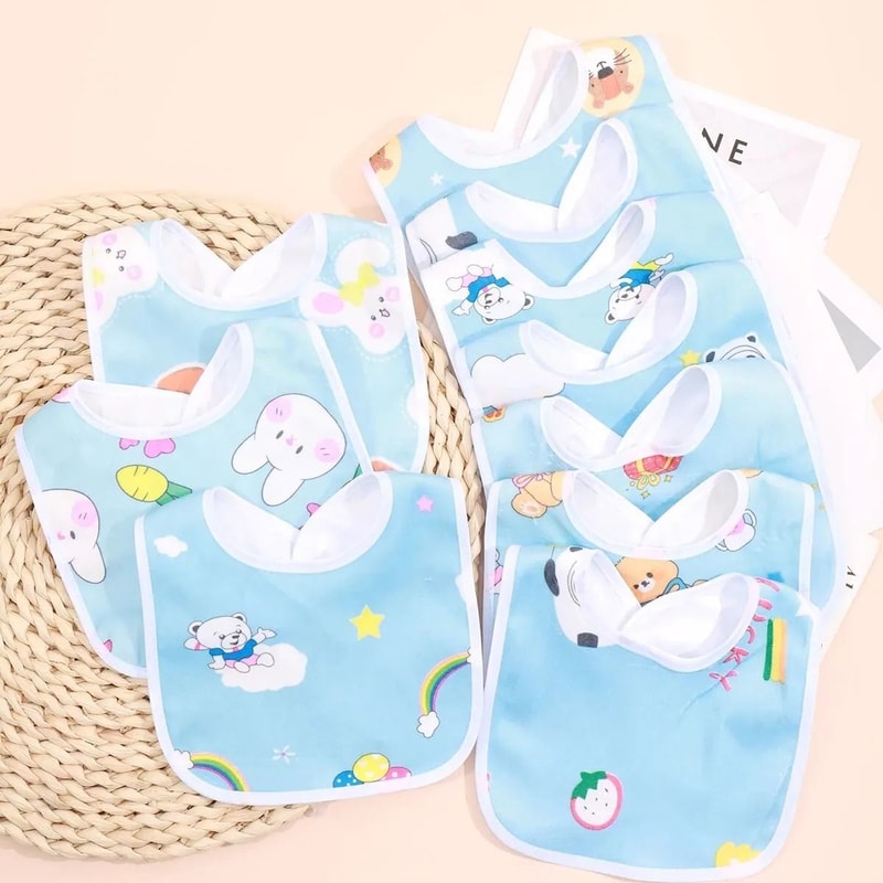 Ultra Soft Waterproof Baby Bib Set With Snap Closure 6