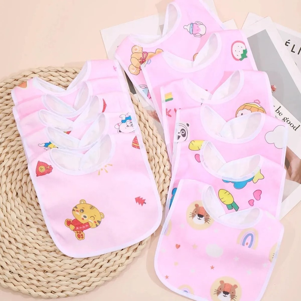 Ultra Soft Waterproof Baby Bib Set With Snap Closure 7