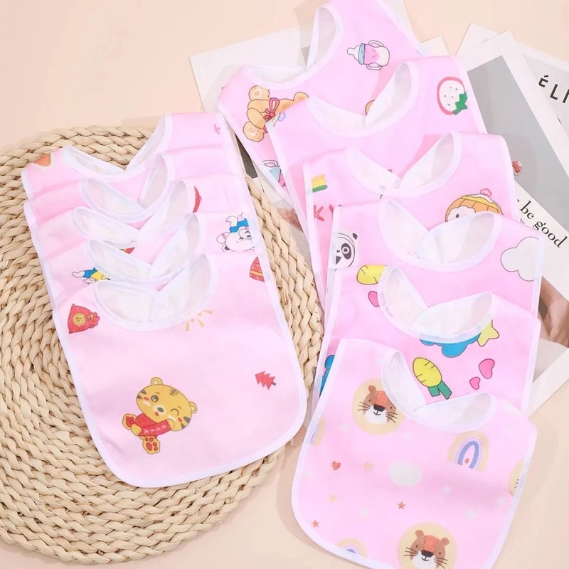 Ultra Soft Waterproof Baby Bib Set With Snap Closure 7