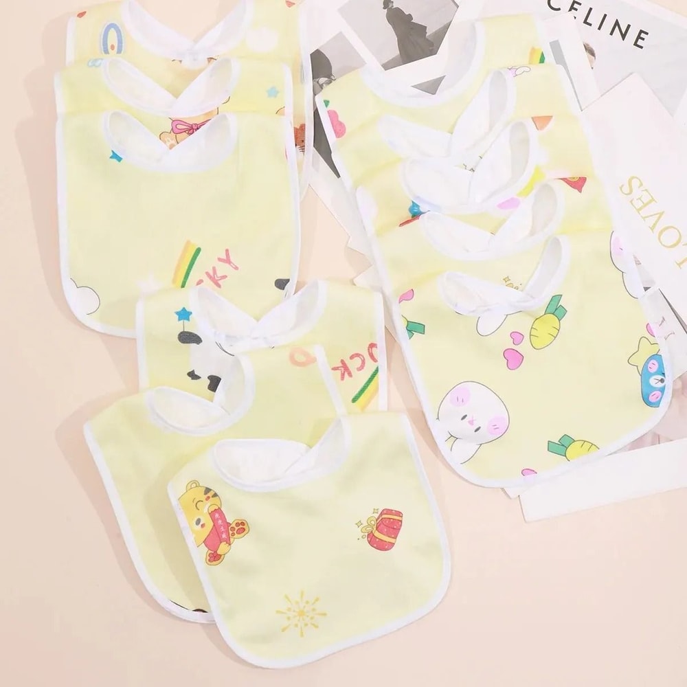 Ultra Soft Waterproof Baby Bib Set With Snap Closure 8