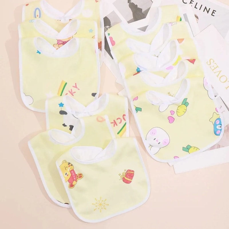 Ultra Soft Waterproof Baby Bib Set With Snap Closure 8