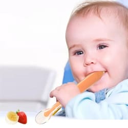 soft silicone baby feeding spoon