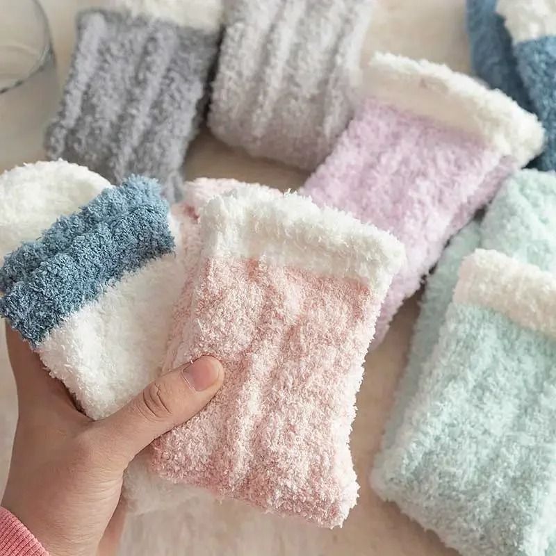 Thick Coral Fleece Winter Socks For Women 5 Pair Set 1