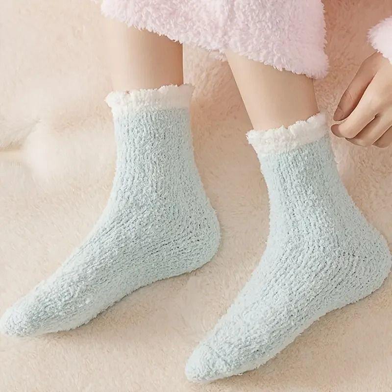 Thick Coral Fleece Winter Socks For Women 5 Pair Set 3