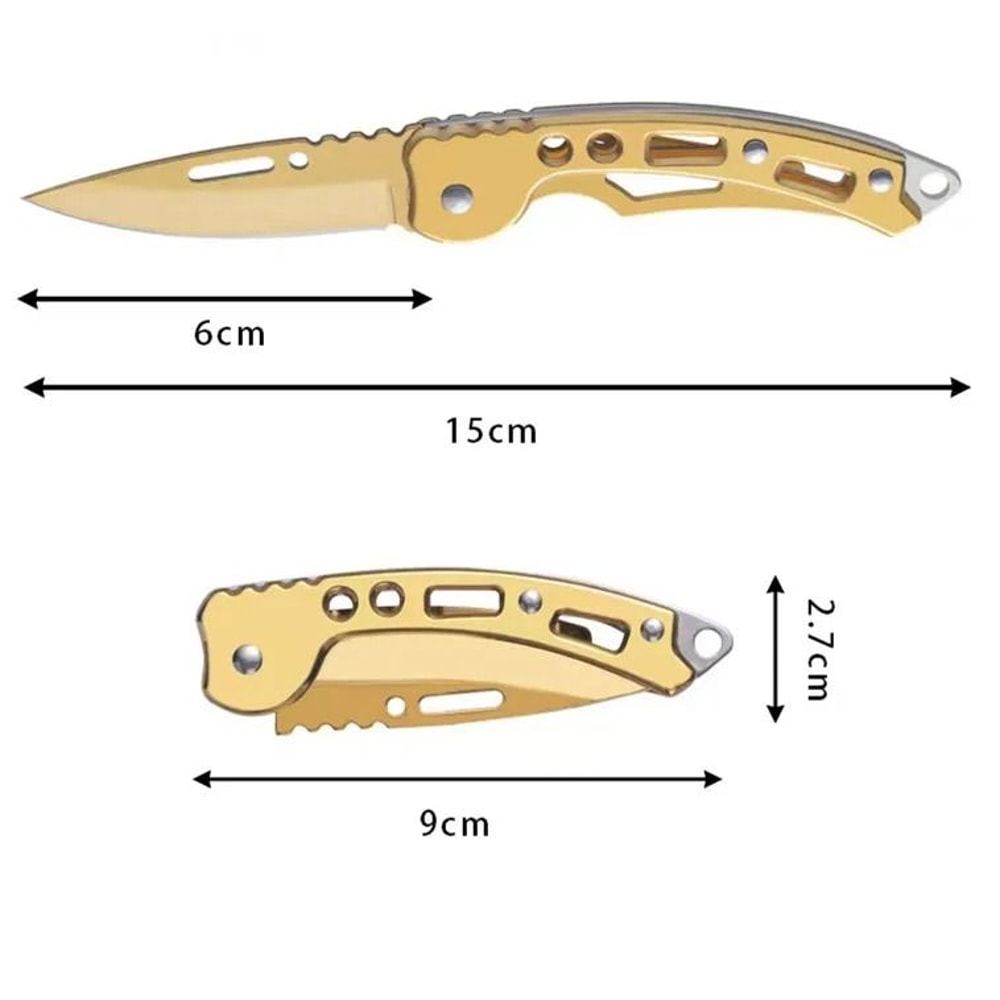 Stainless Steel Folding Pocket Knife With Keychain Clip 6