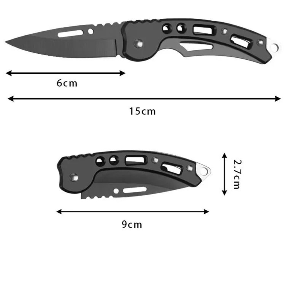 Stainless Steel Folding Pocket Knife With Keychain Clip 8