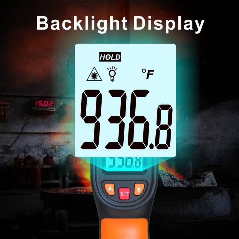 Handheld Infrared Thermometer With Laser Surface Temperature Read 2