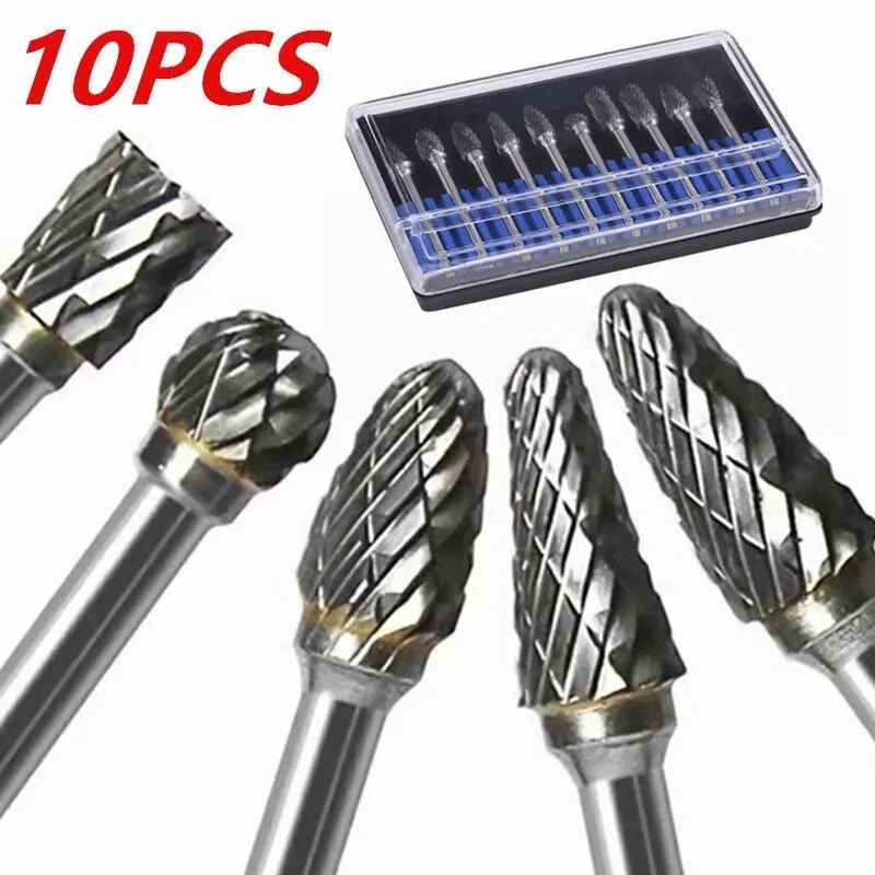 10 Piece Tungsten Carbide Burr Set For Rotary Tools 0
