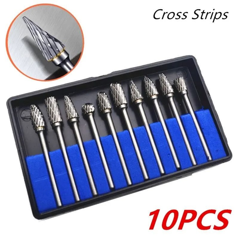 10 Piece Tungsten Carbide Burr Set For Rotary Tools 6