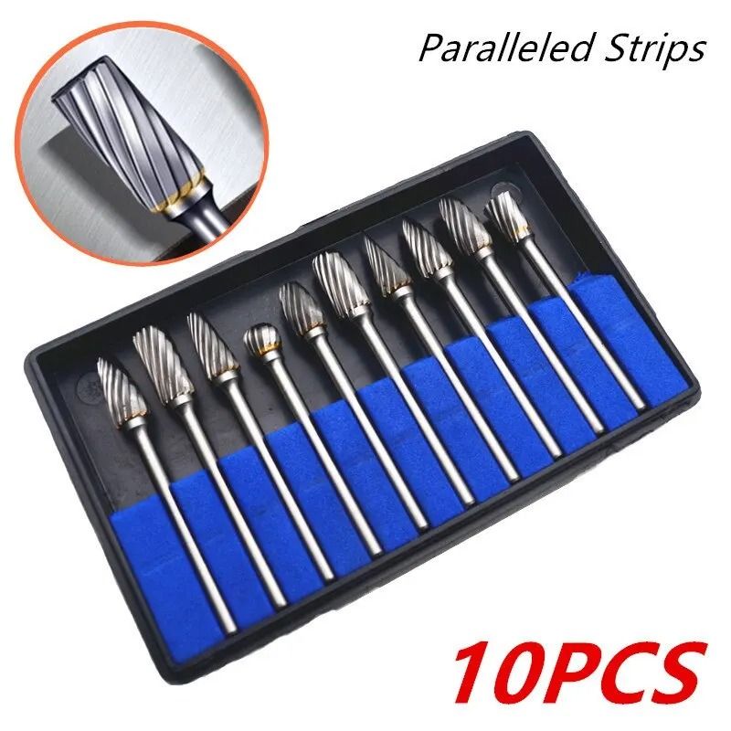 10 Piece Tungsten Carbide Burr Set For Rotary Tools 7