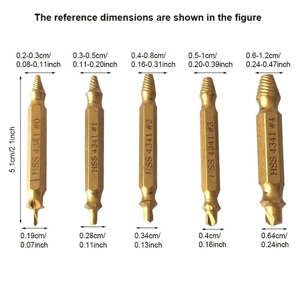 6 Piece Damaged Screw Extractor Set For Removing Stripped Or Broken Screws 1