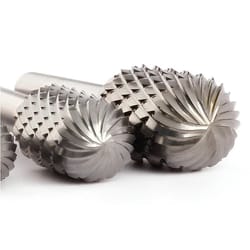 tungsten carbide rotary burr with 1/4 inch shank, style c ball nose cylinder