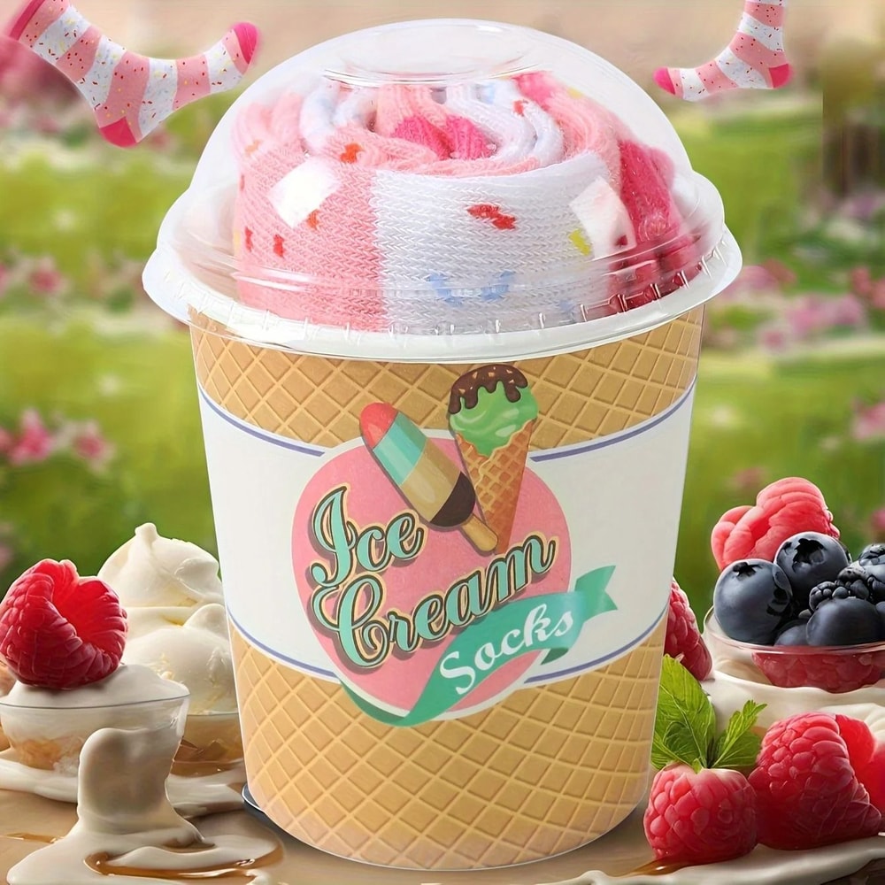 Ice Cream Pattern Unisex Novelty Socks 1 Pair 0