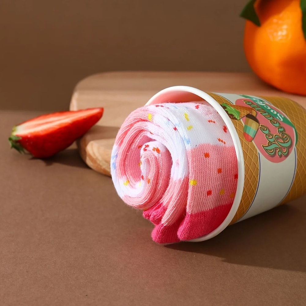 Ice Cream Pattern Unisex Novelty Socks 1 Pair 5