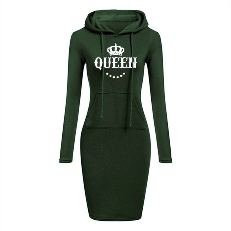 Womens Slim Hoodie Dress With Long Sleeves And Casual Fit 9