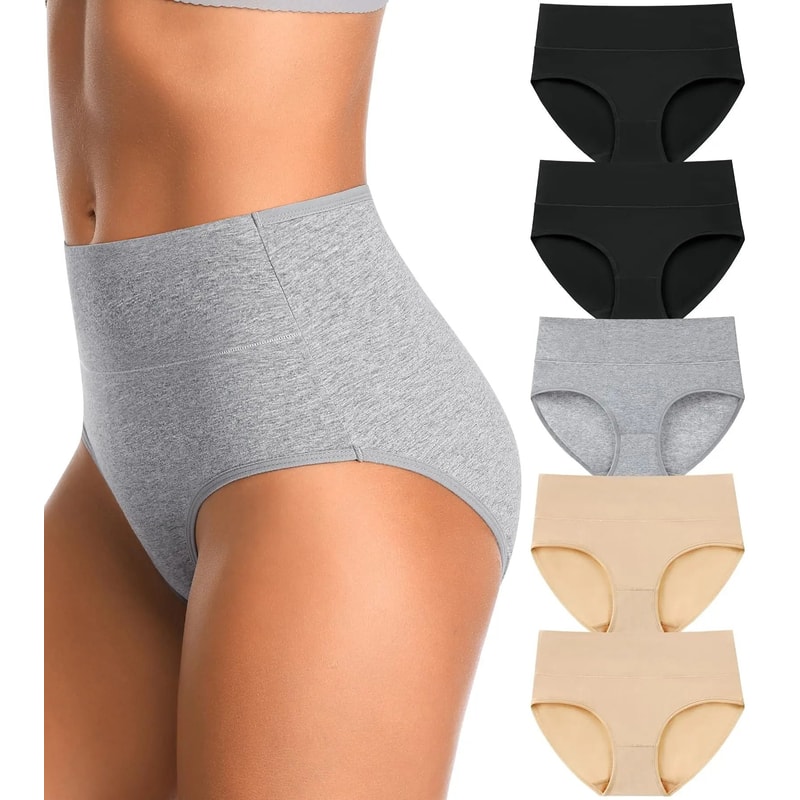 High Waist Cotton Panties For Women 4 Piece Slimming Comfort Set 1