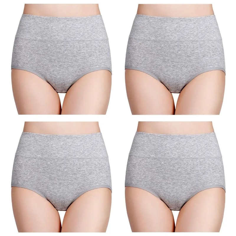 High Waist Cotton Panties For Women 4 Piece Slimming Comfort Set 12