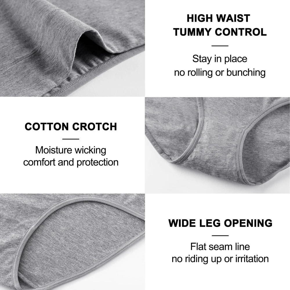 High Waist Cotton Panties For Women 4 Piece Slimming Comfort Set 5