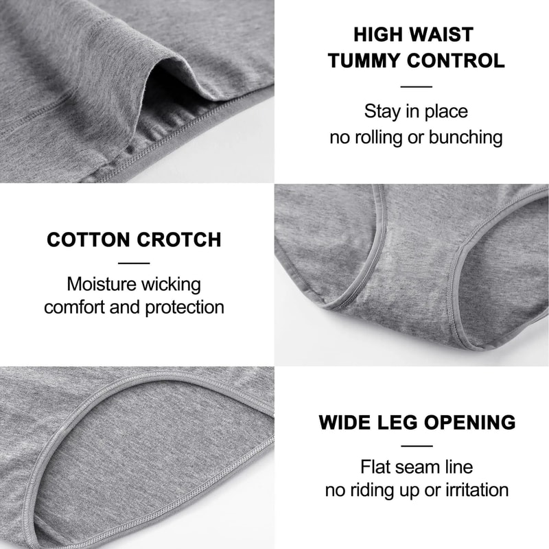 High Waist Cotton Panties For Women 4 Piece Slimming Comfort Set 5
