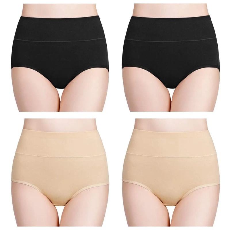 High Waist Cotton Panties For Women 4 Piece Slimming Comfort Set 7