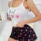 Womens Pink Heart Pajama Set With Camisole And Shorts 0