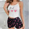 Womens Pink Heart Pajama Set With Camisole And Shorts 6