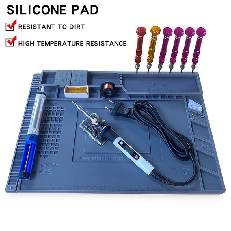 Silicone Soldering Mat With Heat Insulation And Magnetic Work Areas 0