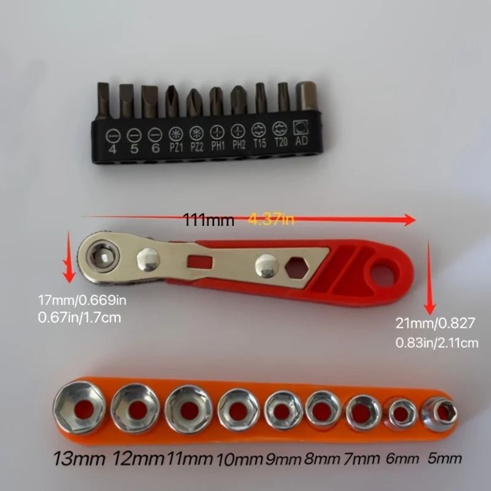 Mini Ratchet Screwdriver Set With 14 Inch Forward And Reverse Drive And 10 S2 Steel Bits 3