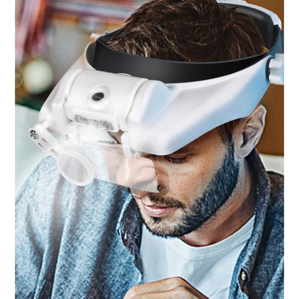 LED Headband Magnifier With Interchangeable Lenses For Hands Free Work 3