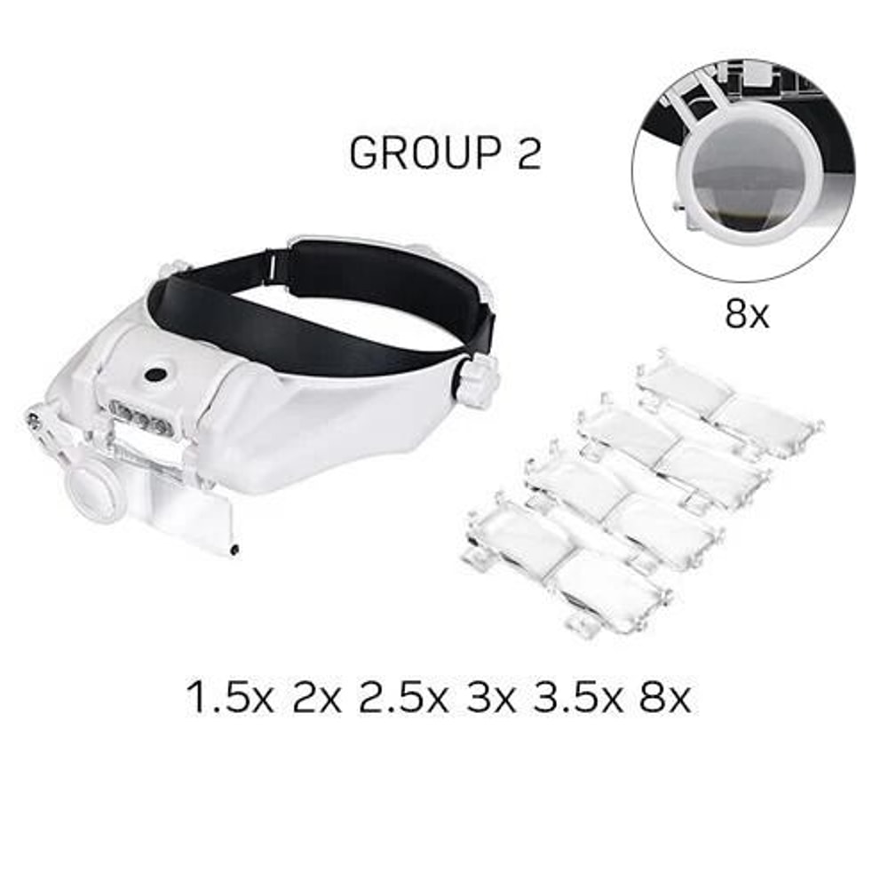 LED Headband Magnifier With Interchangeable Lenses For Hands Free Work 7