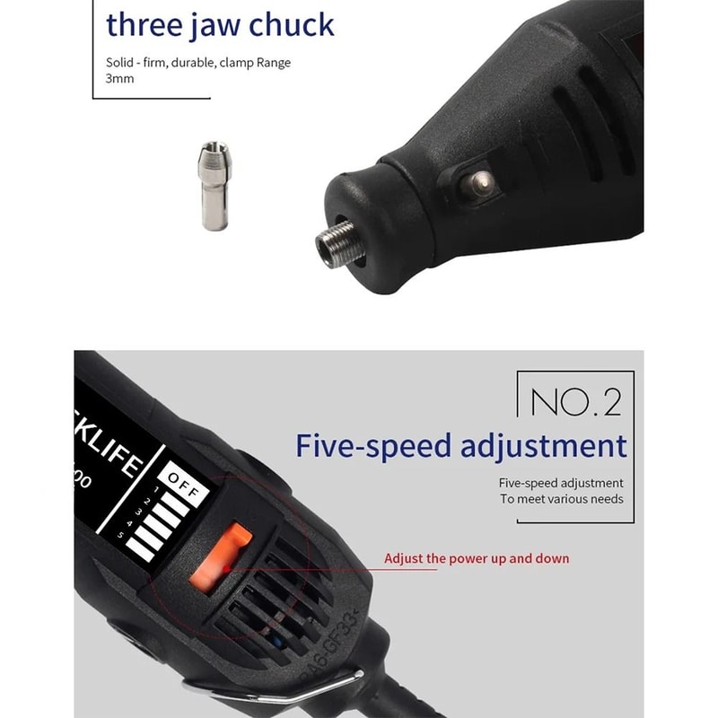 Electric Mini Drill And Rotary Tool Kit With Variable Speed For Engraving Grinding And Polishing 3