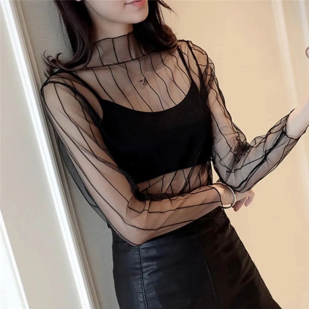 Transparent Mesh See Through Top For Women 4