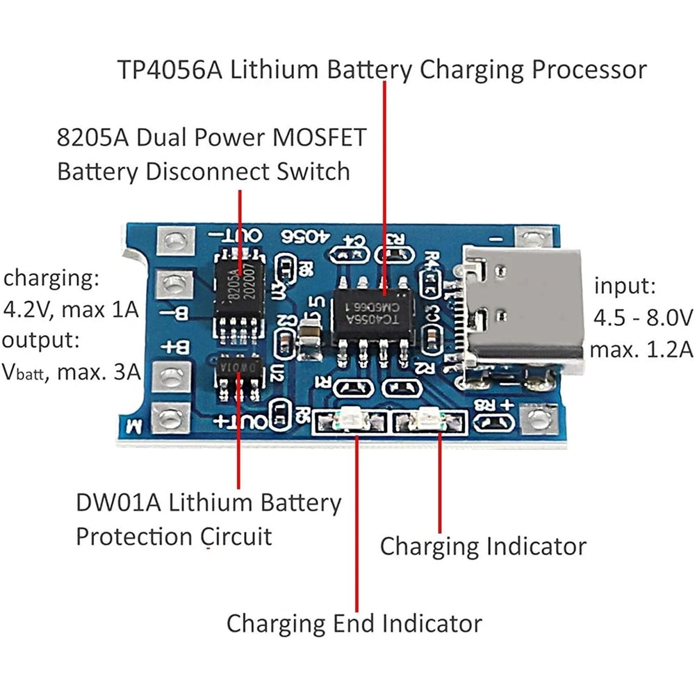 18650 Lithium Battery Charger Module 5V 1A With Protection 4
