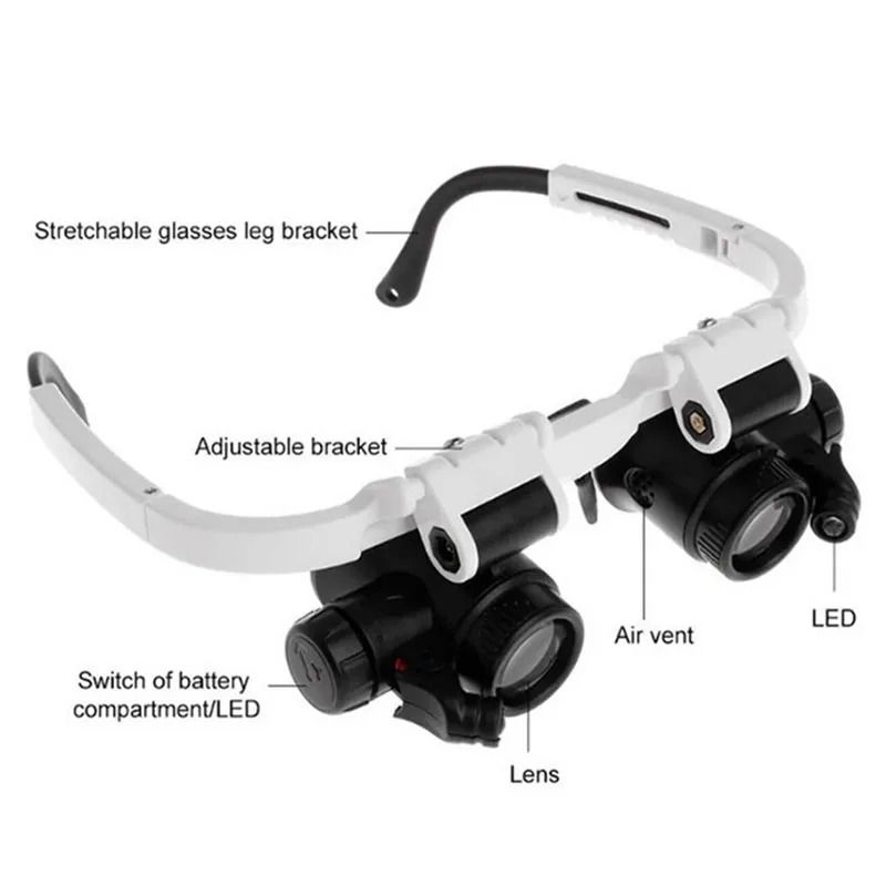 LED Headband Magnifier With Adjustable Lenses For Jewelry And Watch Repair 2