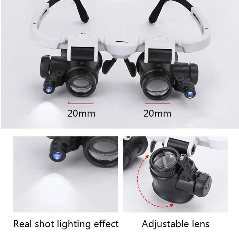 LED Headband Magnifier With Adjustable Lenses For Jewelry And Watch Repair 4