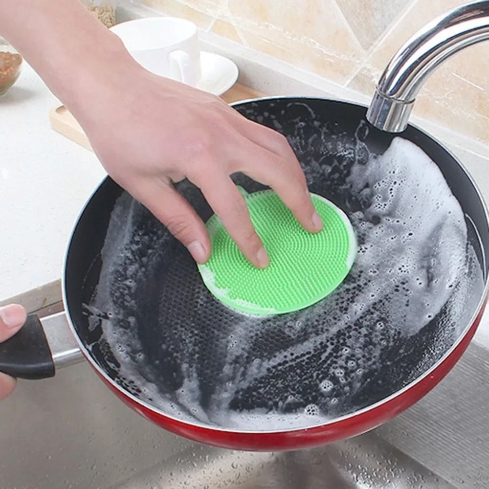 Silicone Cleaning Brush Set 6 Piece Soft Scrubbing Pads For Kitchen Use 4