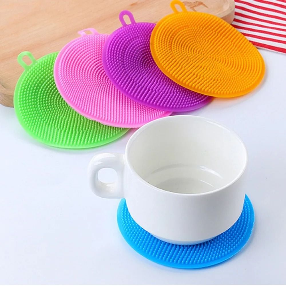 Silicone Cleaning Brush Set 6 Piece Soft Scrubbing Pads For Kitchen Use 5