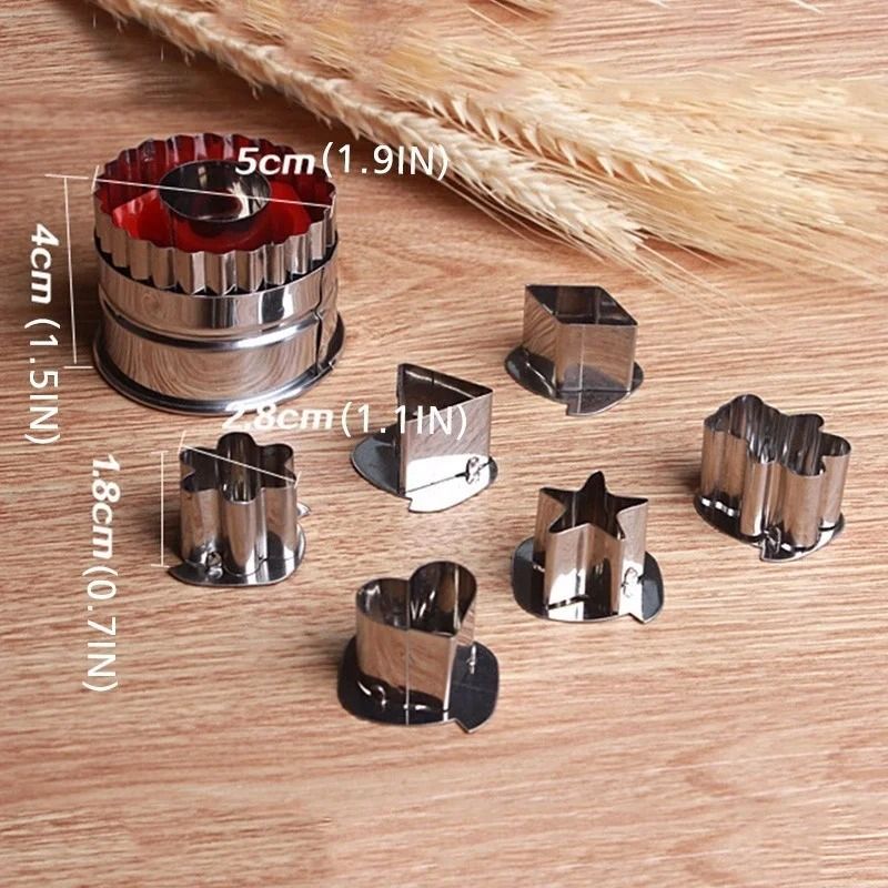 Pastry And Cookie Cutter Set 7 Piece Aluminum Baking Mold Kit 3