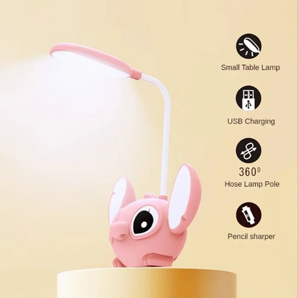 LED Character Desk Lamp With Pencil Sharpener And Rechargeable Foldable Light 3