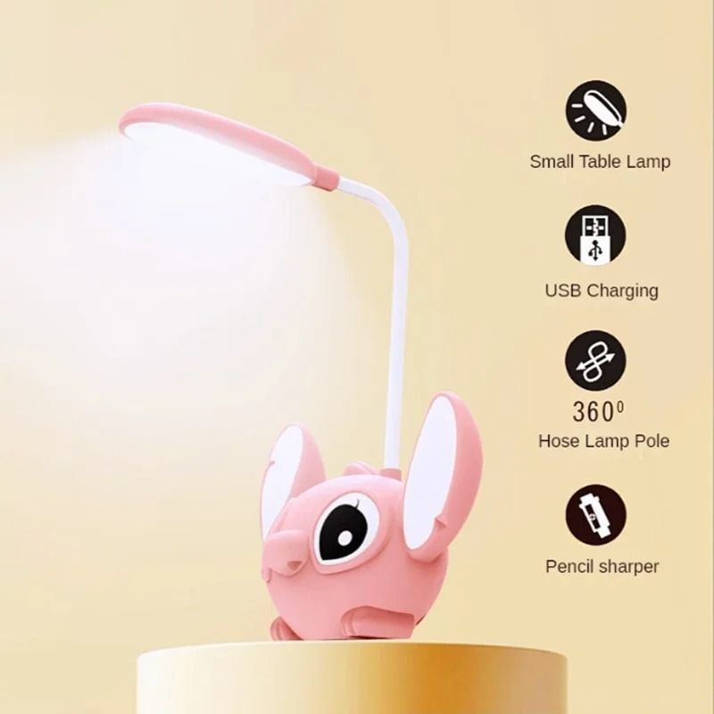 LED Character Desk Lamp With Pencil Sharpener And Rechargeable Foldable Light 3