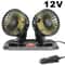 Car Fan With Dual Heads 360 Degree Adjustable Air Circulator USB 12V 24V 9