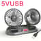Car Fan With Dual Heads 360 Degree Adjustable Air Circulator USB 12V 24V 8