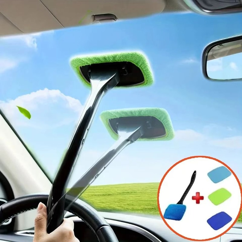 Long Handle Car Window Cleaner Brush For Interior Windshield And Glass 0
