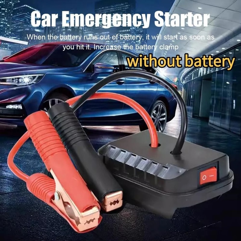 Car Battery Converter Charger Clip Emergency Jump Starter Adapter 0