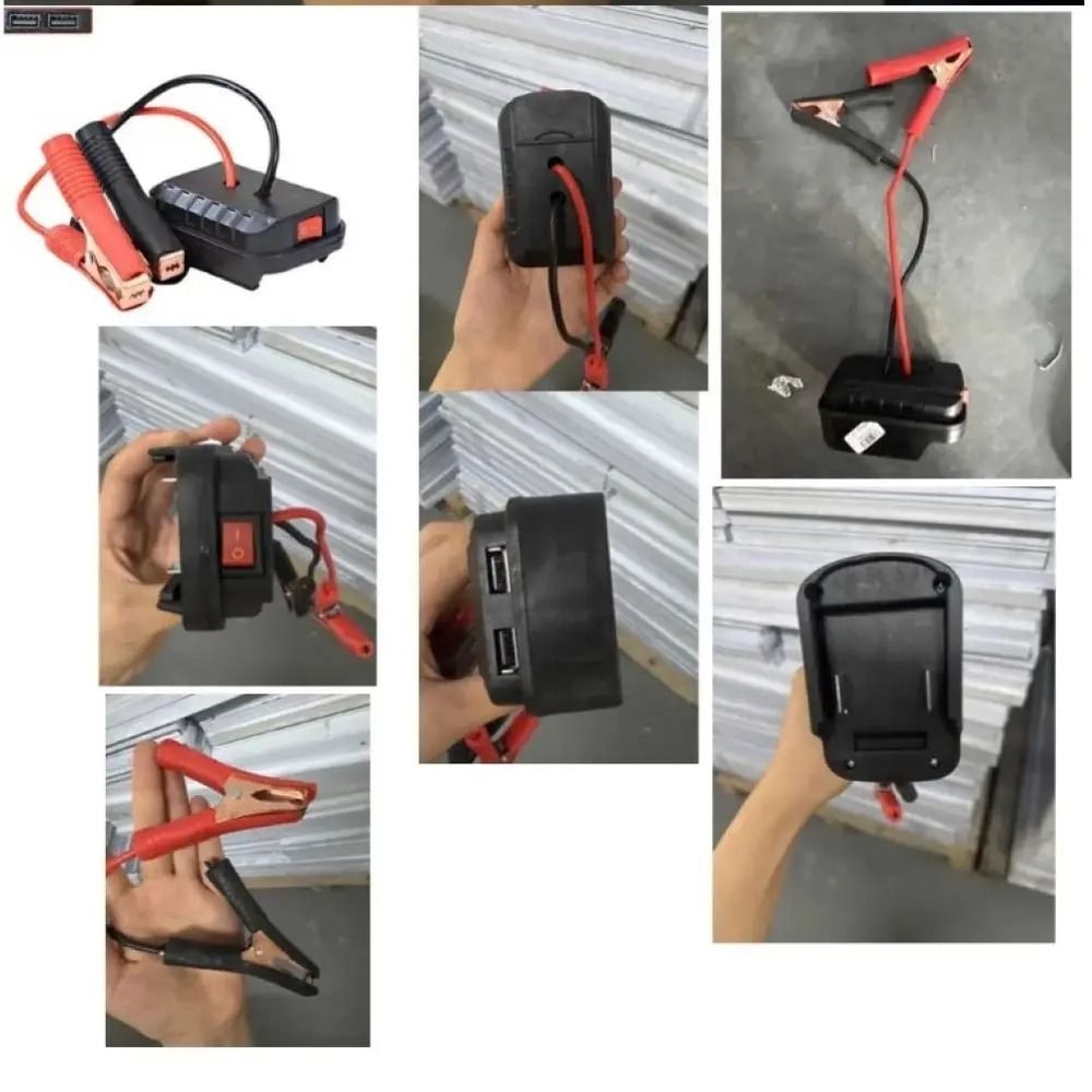 Car Battery Converter Charger Clip Emergency Jump Starter Adapter 4