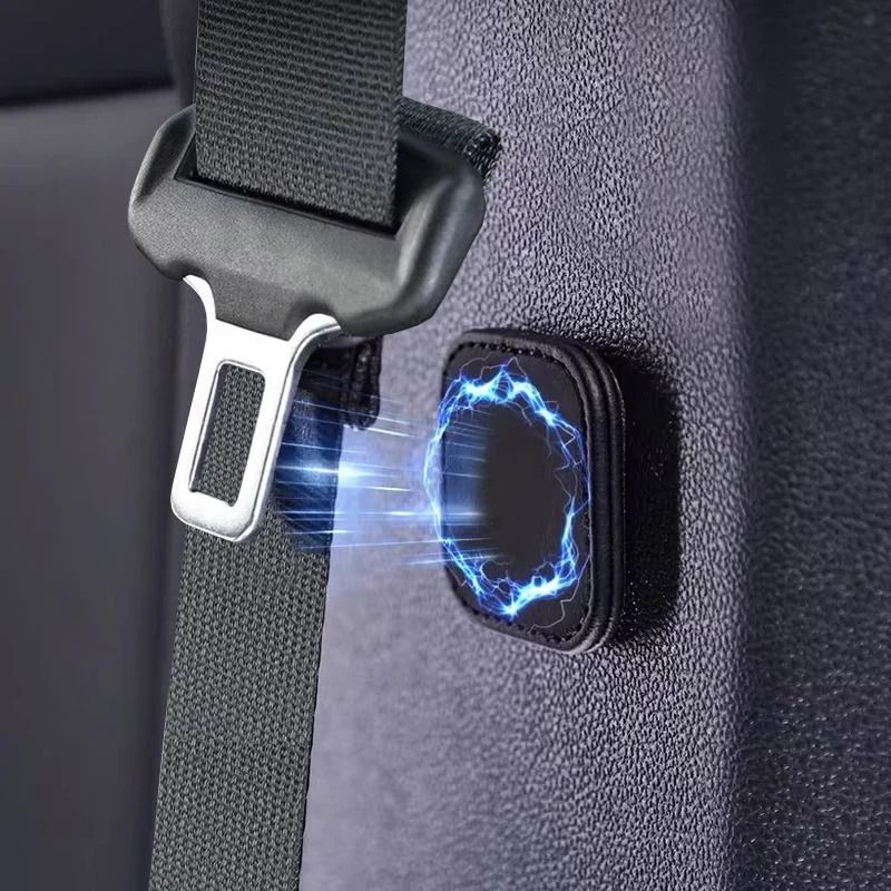 Magnetic Car Seat Belt Holder Clip PU Leather Limiter Set 1
